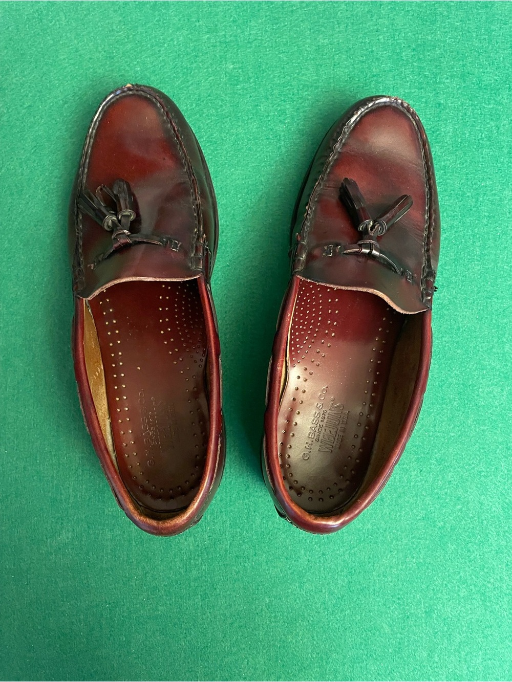 Men's Burgundy Leather Tassel Loafers